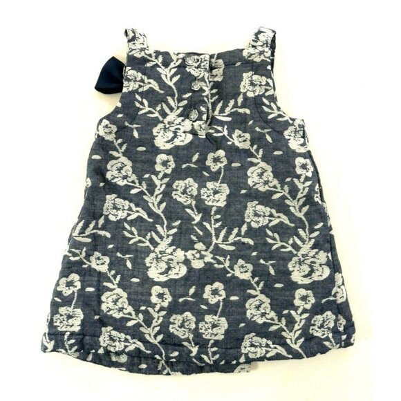 Max Studio Baby Girls 24 Month Old Dress Navy Blue White Floral - Picture 3 of 10